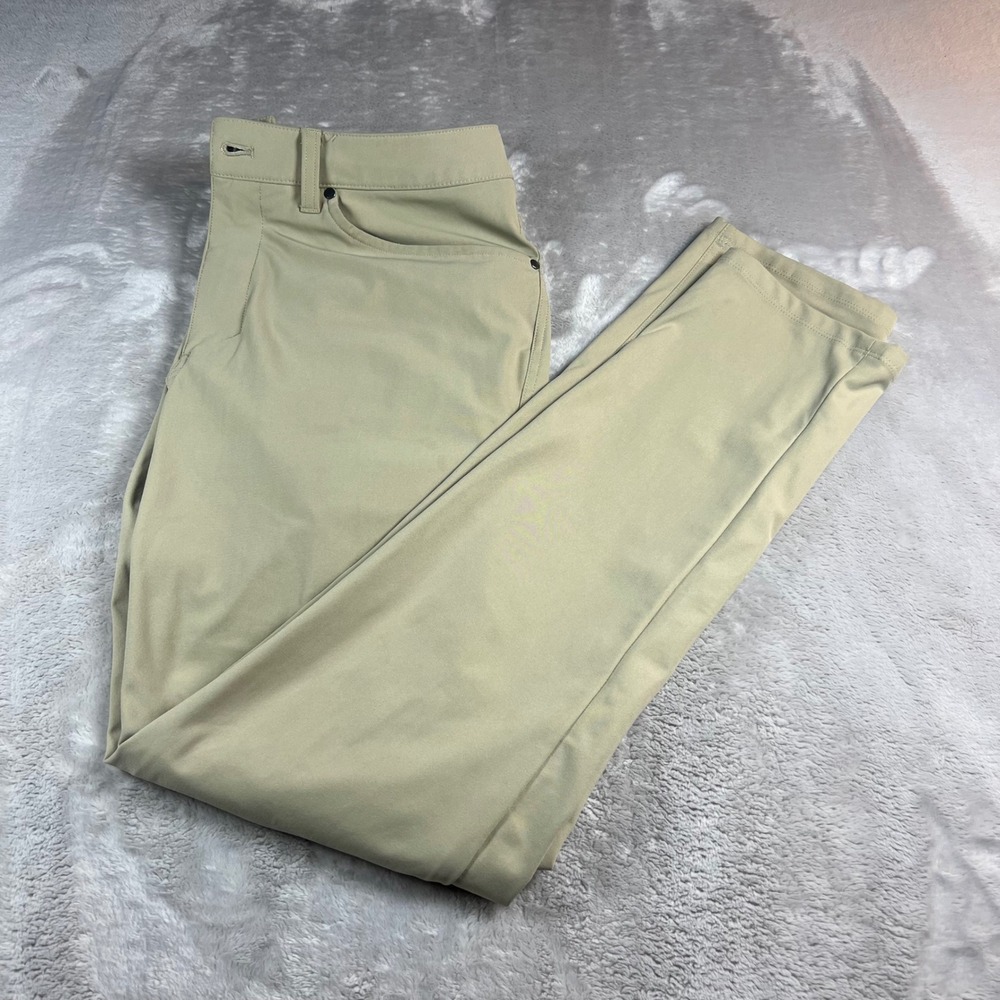 Lululemon Men's 32 Commission Slim Fit Pant Tan Khaki Warpstreme Golf Chino